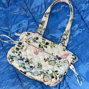Vera Bradley Performance Twill Vera Tote bag Seawater Blooms cinch shoulder NWOT